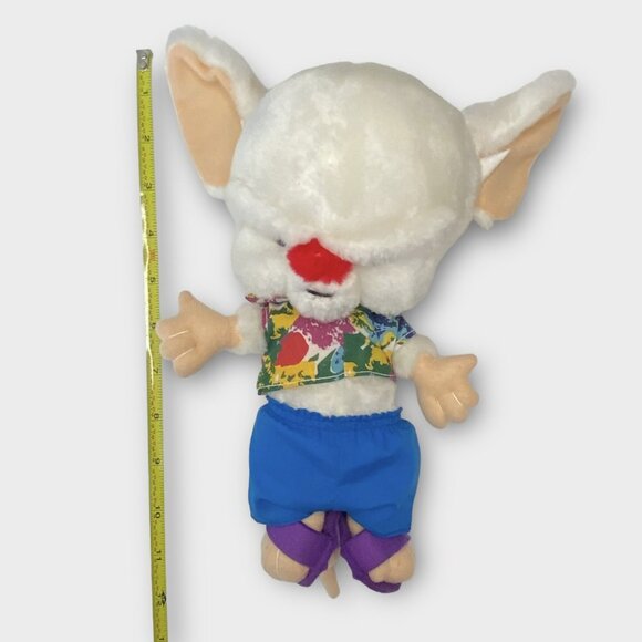 Vintage 1997 Pinky and the Brain Hawaiian Plush Toy 11” - Picture 4 of 6